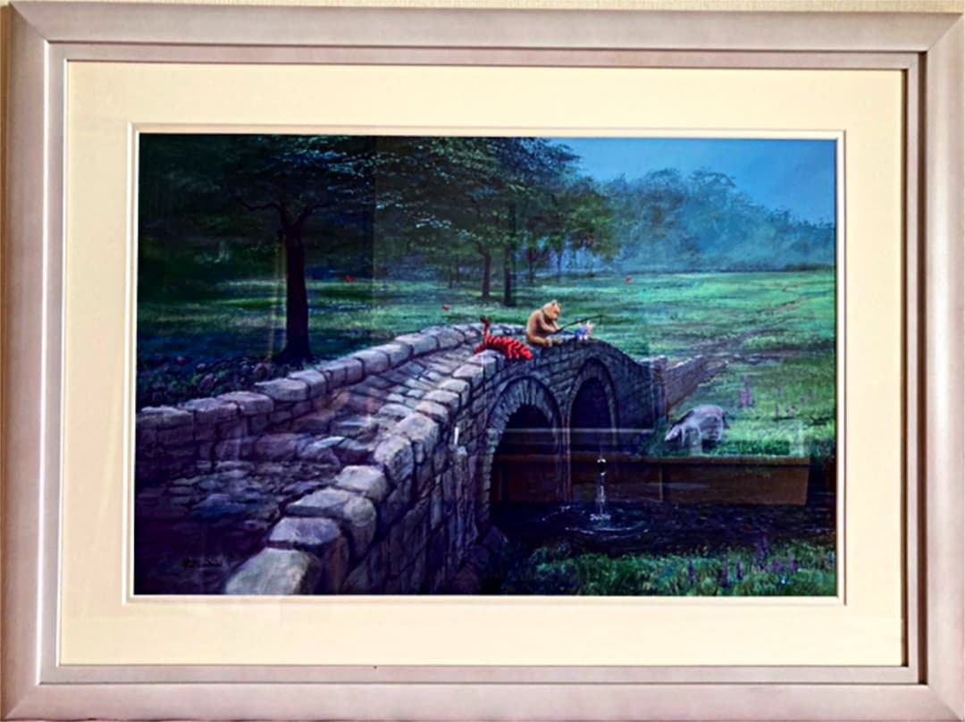 ピーター・エレンショー　絵画　Pooh Fishing with Friends