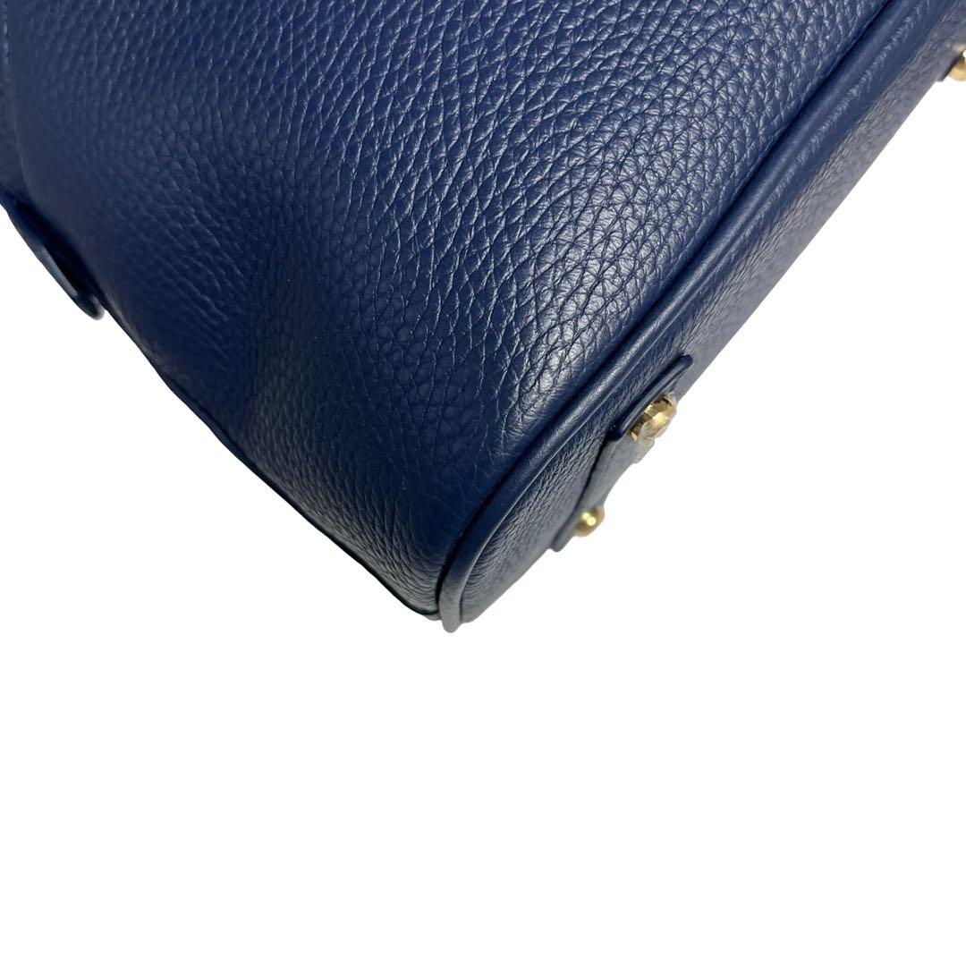 極美品　COCOCELUX GOLD 2WAYバッグ ネイビー 紺 レザー781