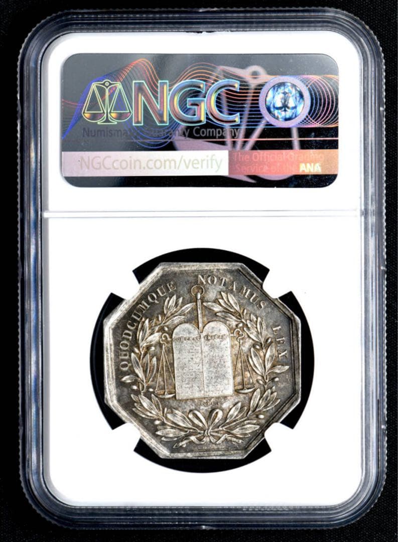 【超希少品】NGC MS64 フランス ジェトン銀貨 モンディディエ公証人