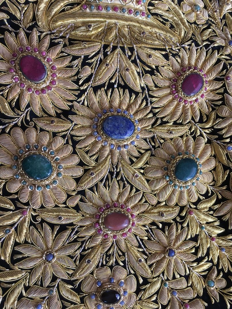 美品レア物タペストリー￼300個以上宝石と金糸刺繍絨毯 豪華一点物　ドバイ貴族