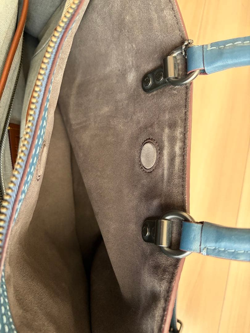 コーチ　11104 ローグブリーフ　グラブタンペブルレーザー　デニム(青系)