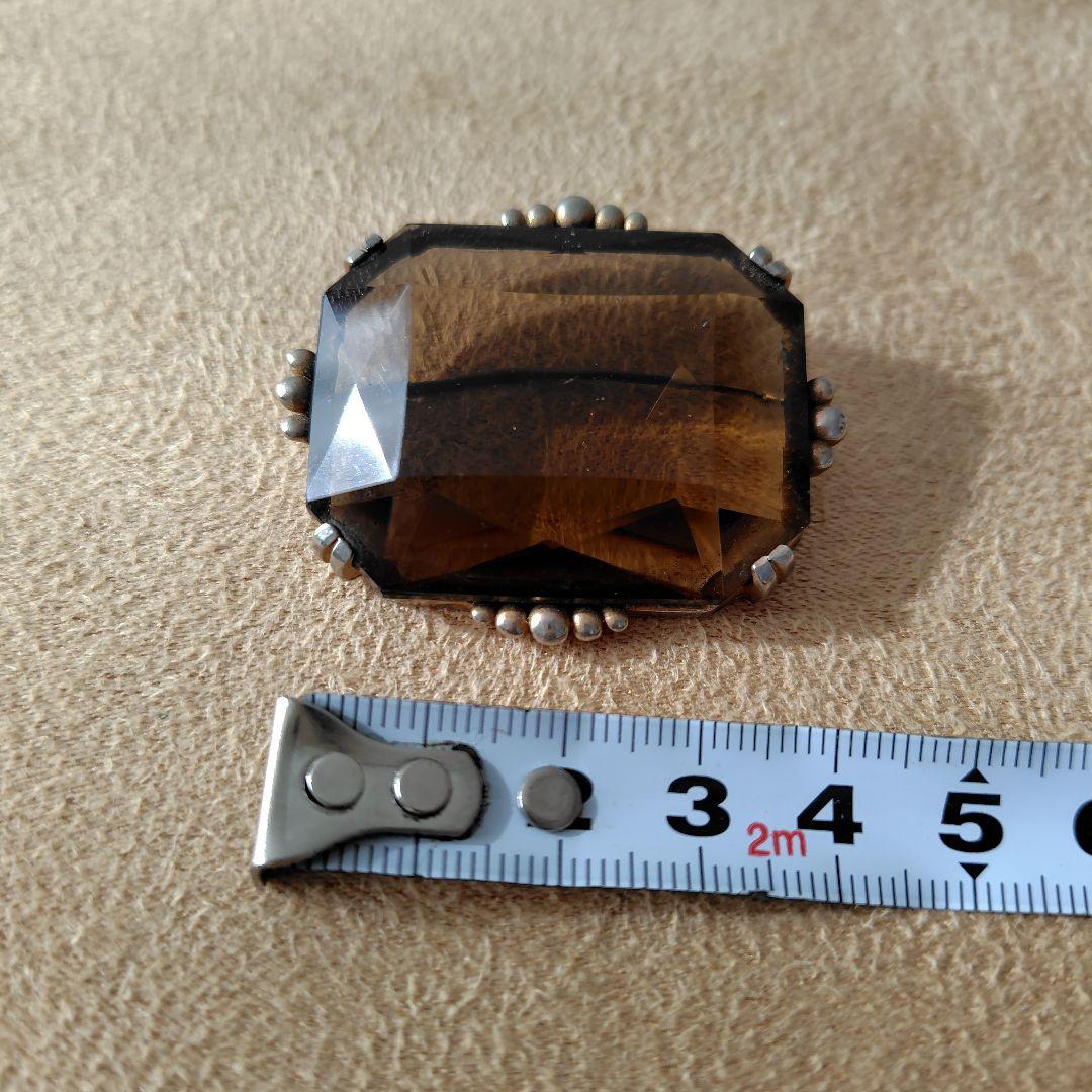 ヴィンテージ　カットガラス　ブローチ　②