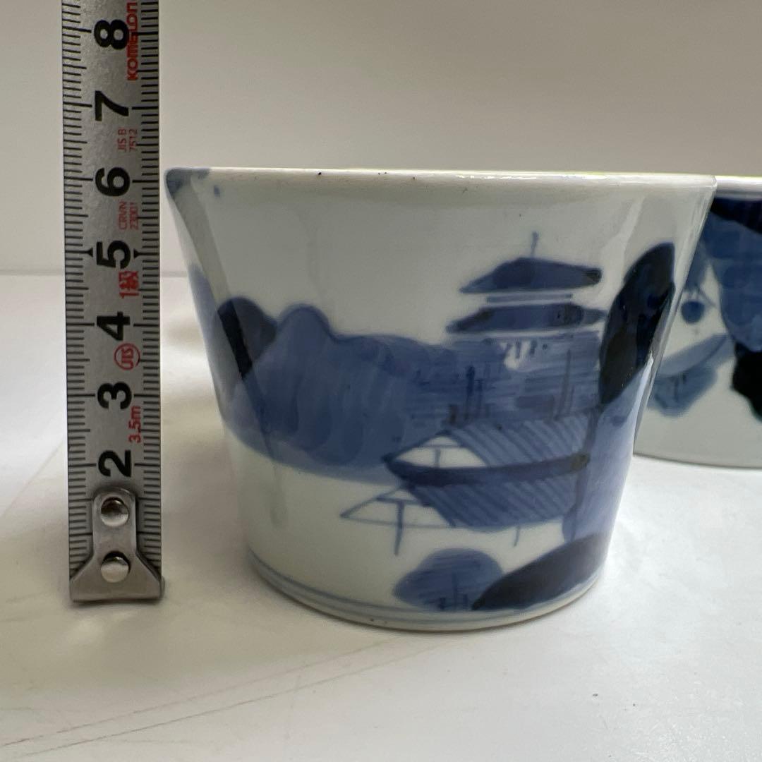 古伊万里染付そば猪口10客　口径約8㎝　東Y8-0122②タトチ