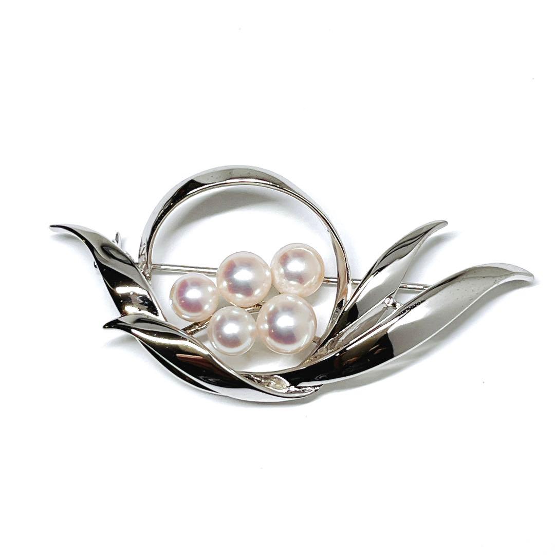 極美品✨MIKIMOTO ミキモト パール　ブローチ　コサージュ　シルバー