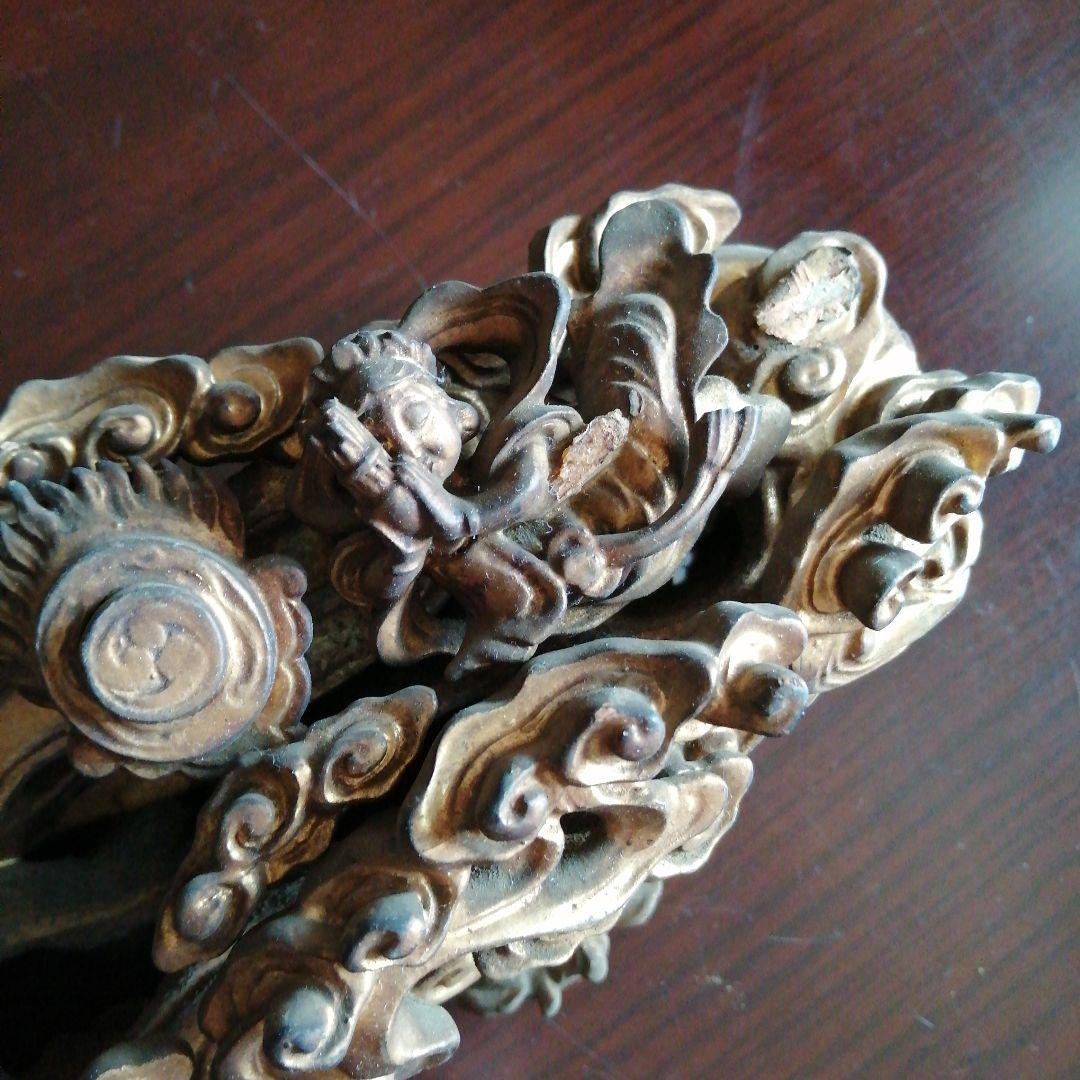 木製仏具　金色天女装飾　20cm　江戸後期～昭和初期