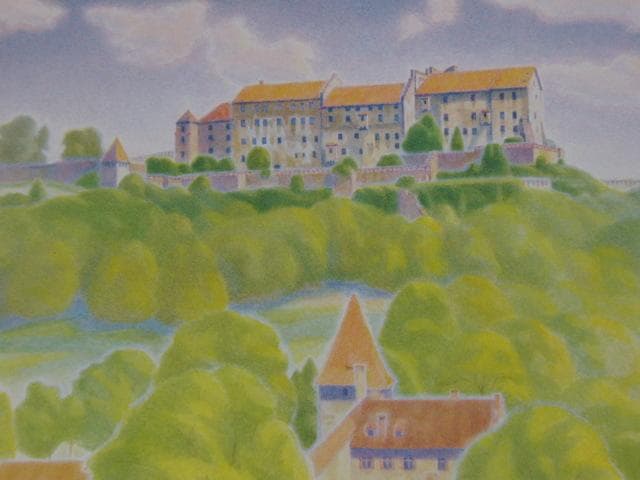 五十嵐二朗、【ブルクハウゼンの古城】、希少な額装用画集より