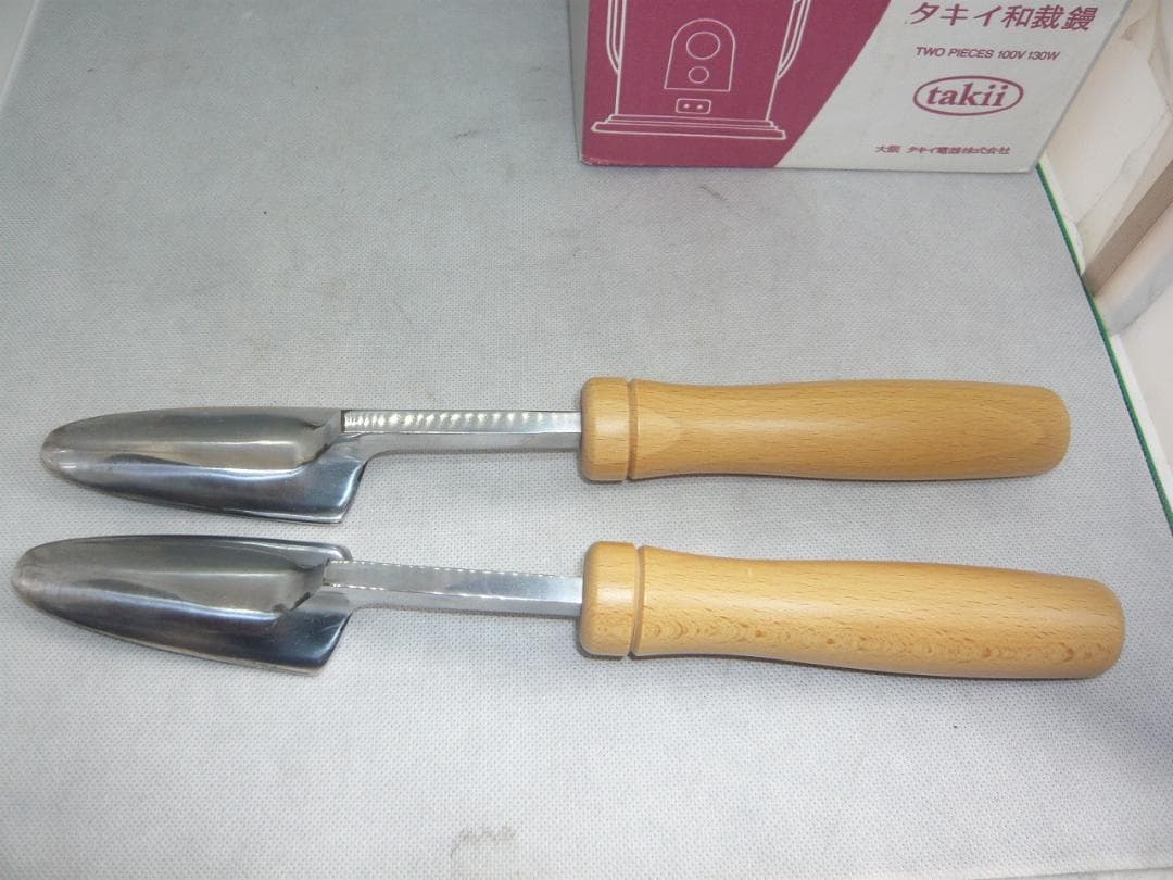 ①　タキイ和裁電化鏝　ランプ付　和裁コテ　和裁こて　鏝２本付　未使用保管品