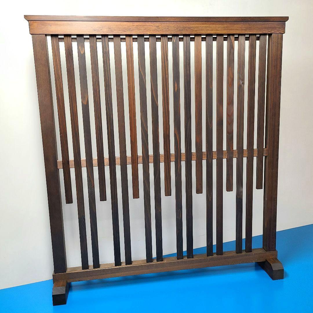 No8118【レトロ調】縦格子 衝立、パーテーション、間仕切り【吹き抜けタイプ】