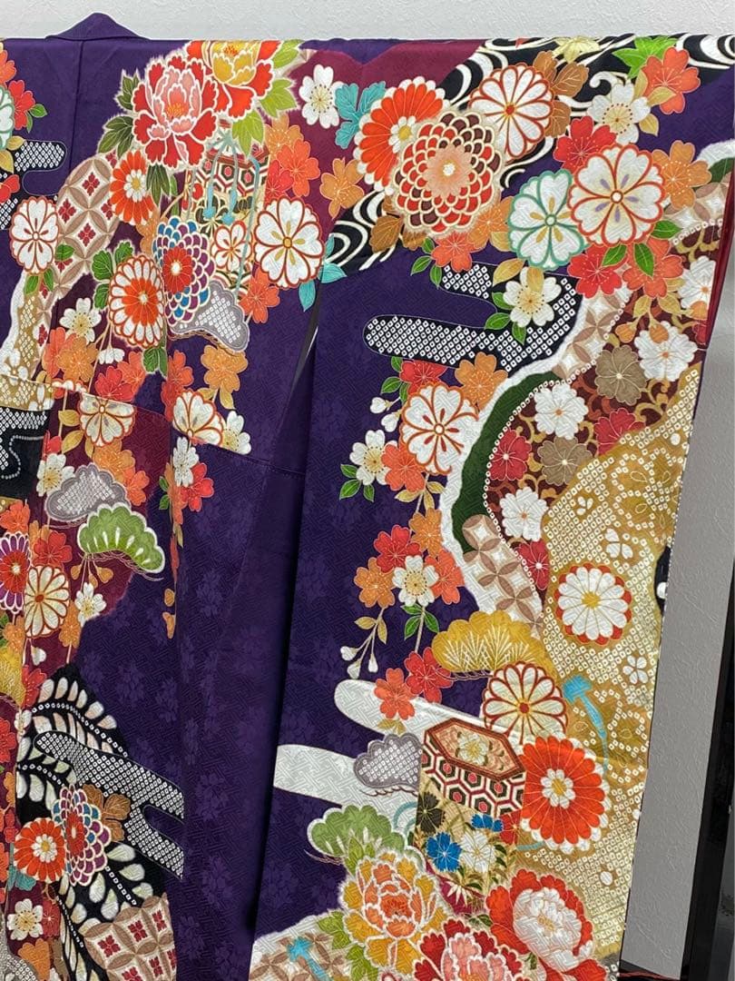 振袖 豪華 金彩 紋意匠 牡丹 身丈166cm 躾糸付き