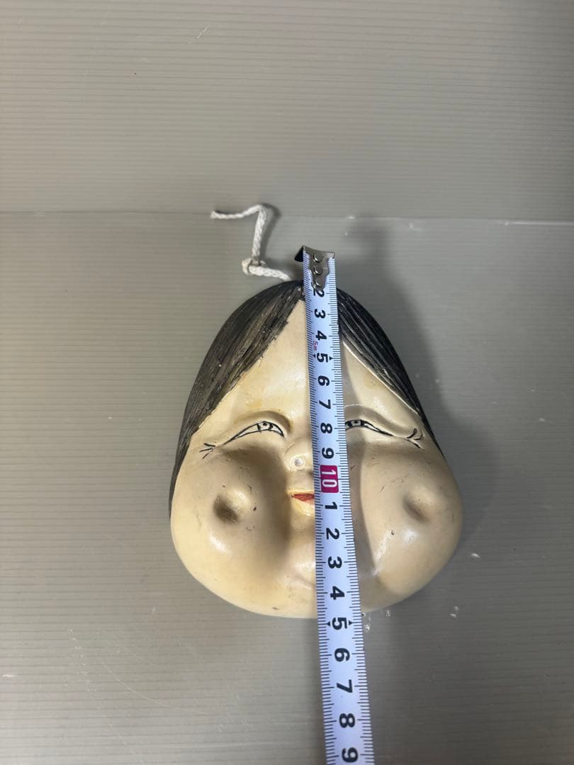 2498 骨董 裏春画 置物 彫刻 おたふく おかめ 裏絵 縁起物 お多福 お面