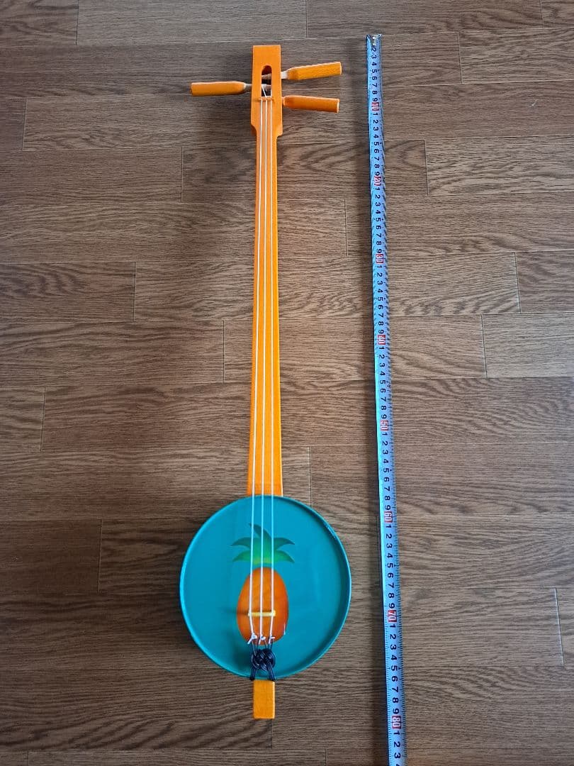 【稀少】カンカラ三線　三線　エアーブラシアート　パイナップル