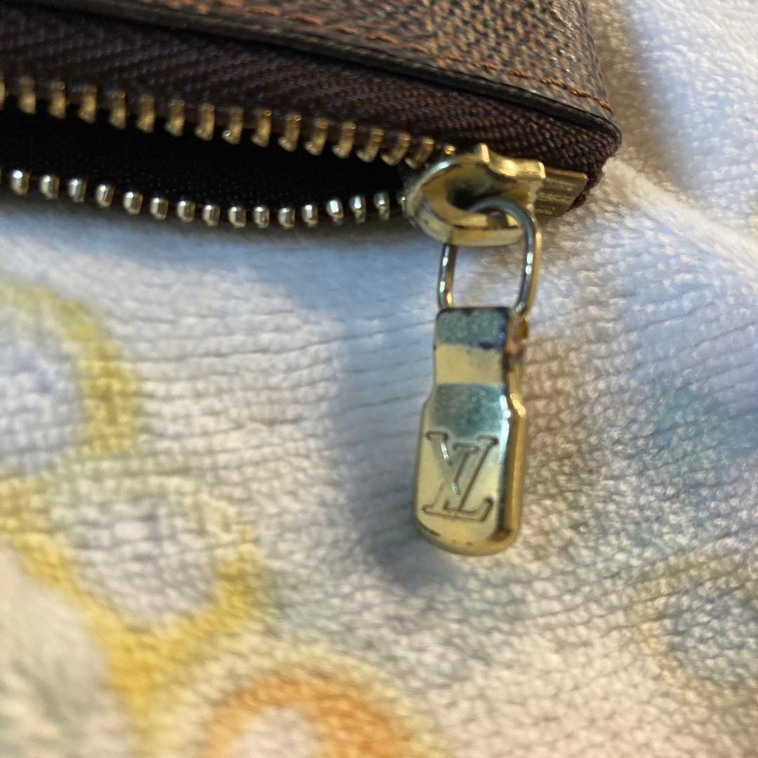 ルイヴィトン　ダミエ　ポシェットクレ　カードケース　ケース　ブラウン系