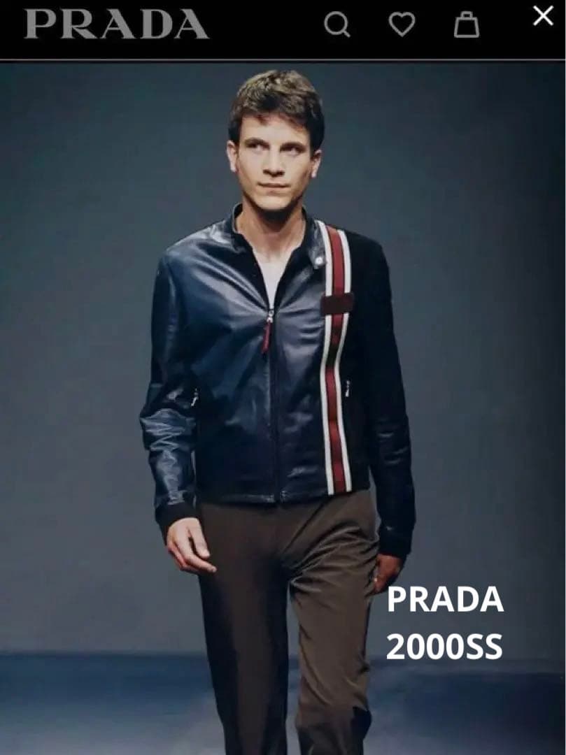 【激レア】PRADA UOMO レザーライダースジャケット