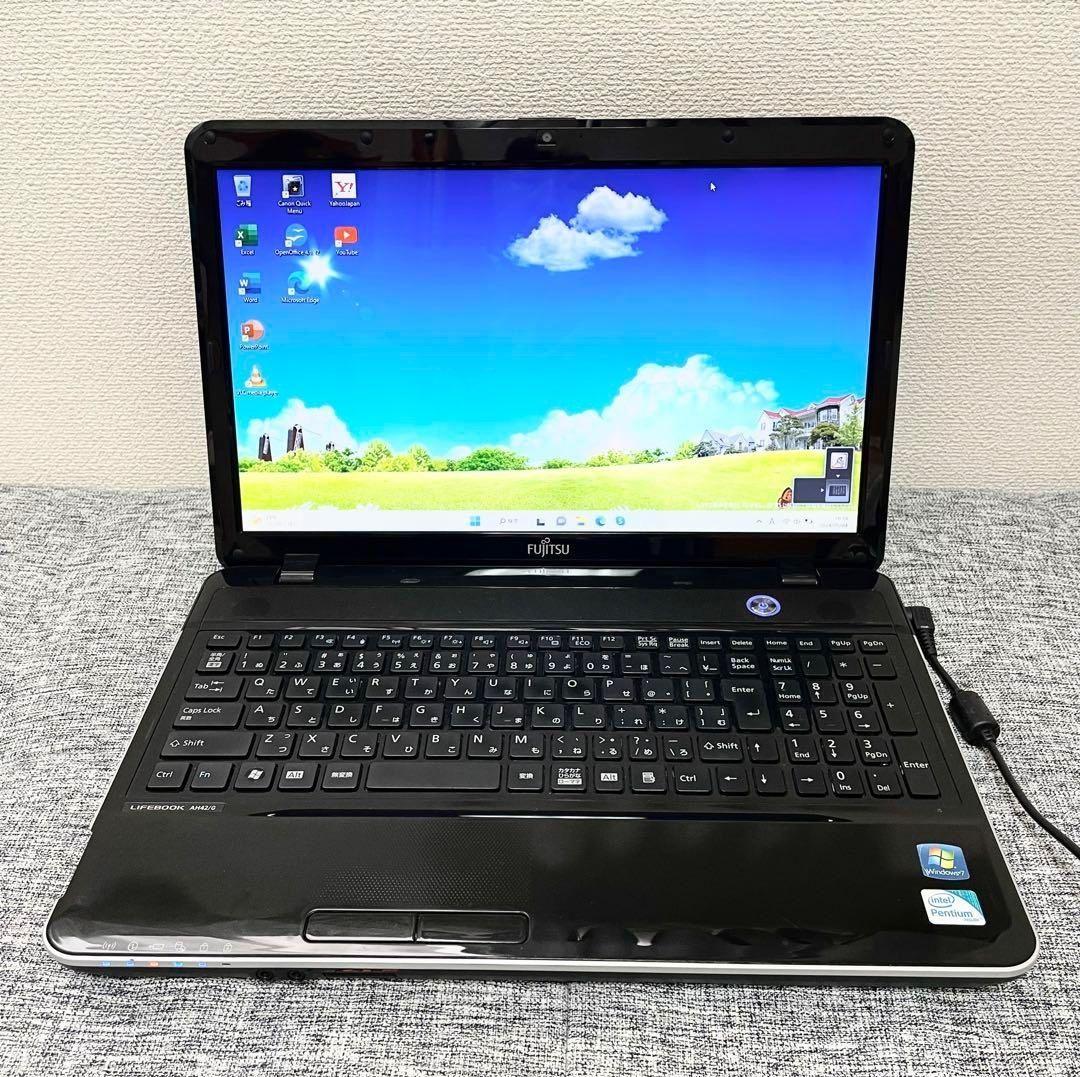富士通ノートパソコン/カメラ付き/初期設定済み/Bluetooth