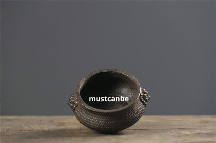鉄器 線香炉 双獣頭香炉 机頭 仏堂 焼香炉 工芸品 置物
