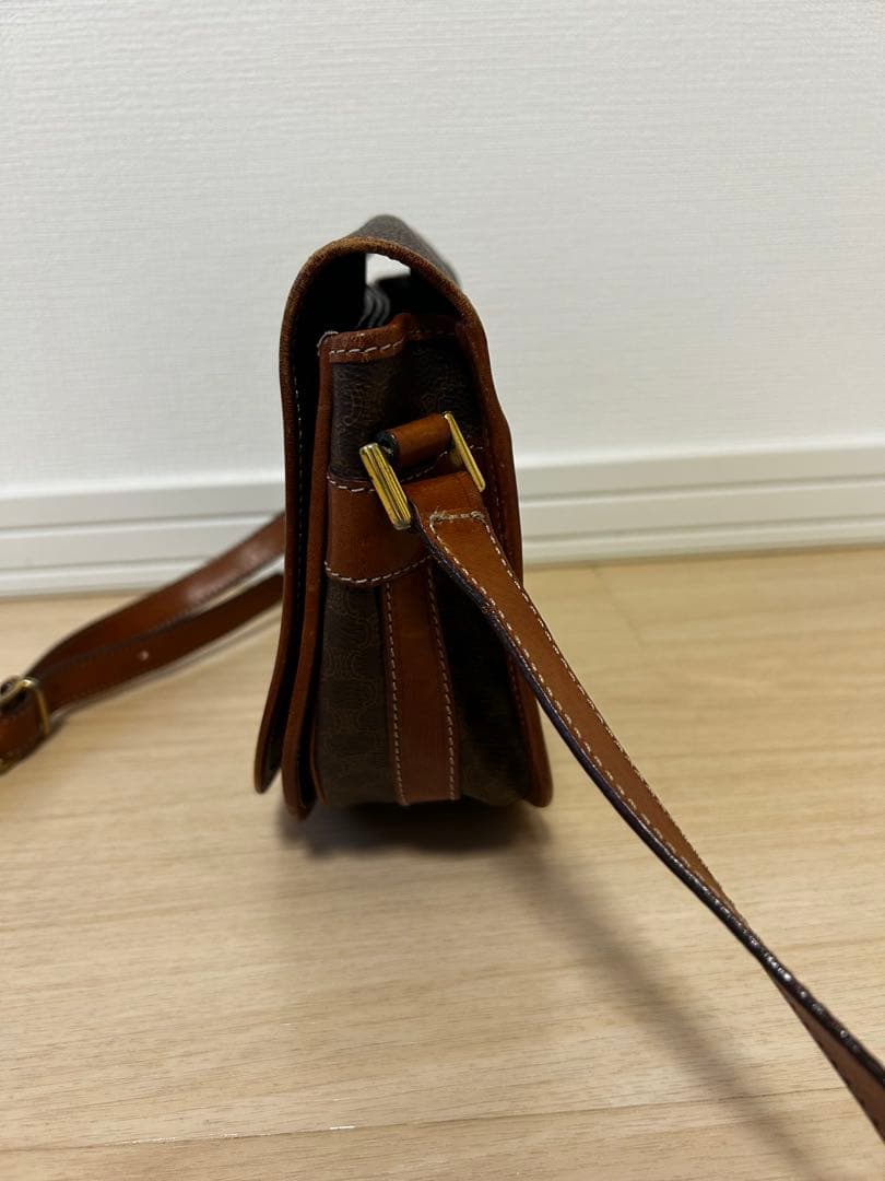 美品✨CELINE マカダム　セリーヌ ショルダーバッグ　茶/7