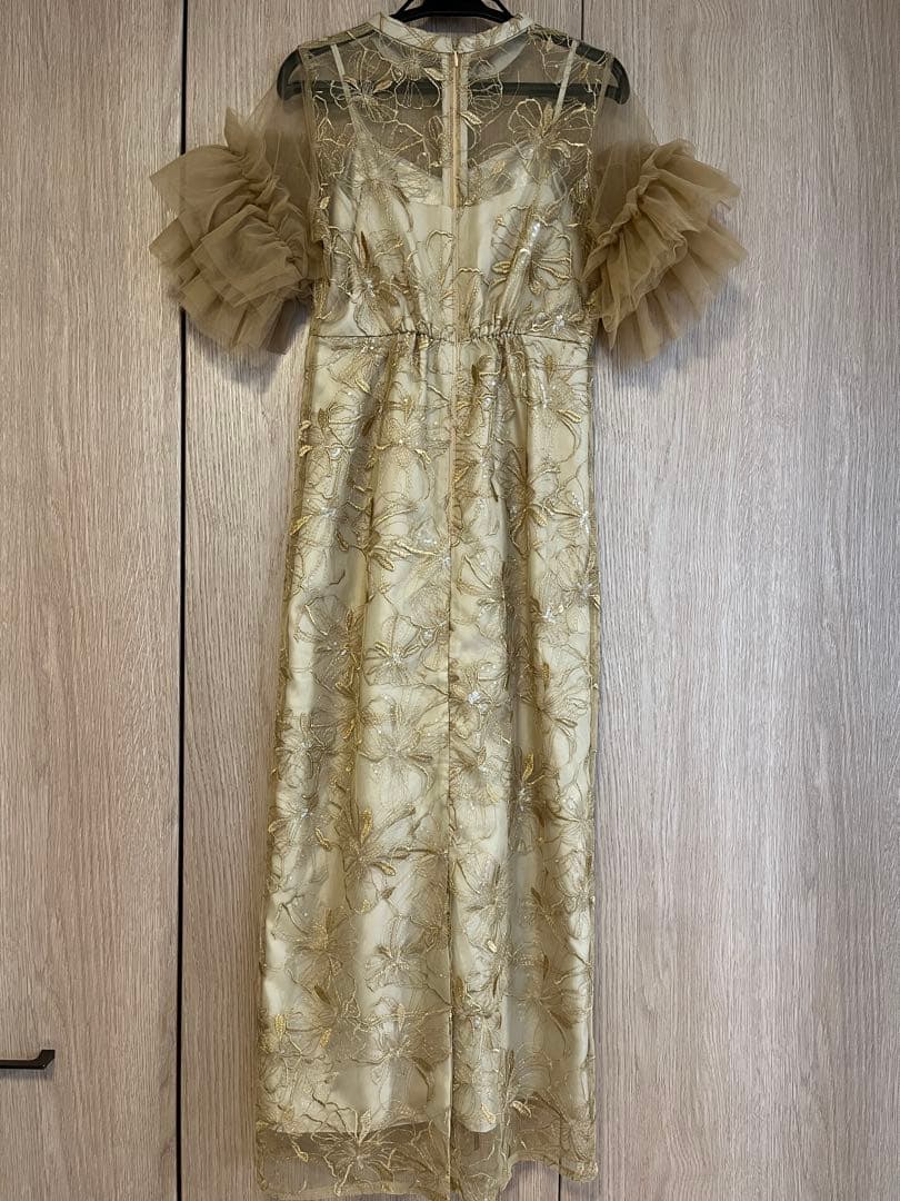 【ANDRESD, niana】スパンコール刺繍レースドレス S