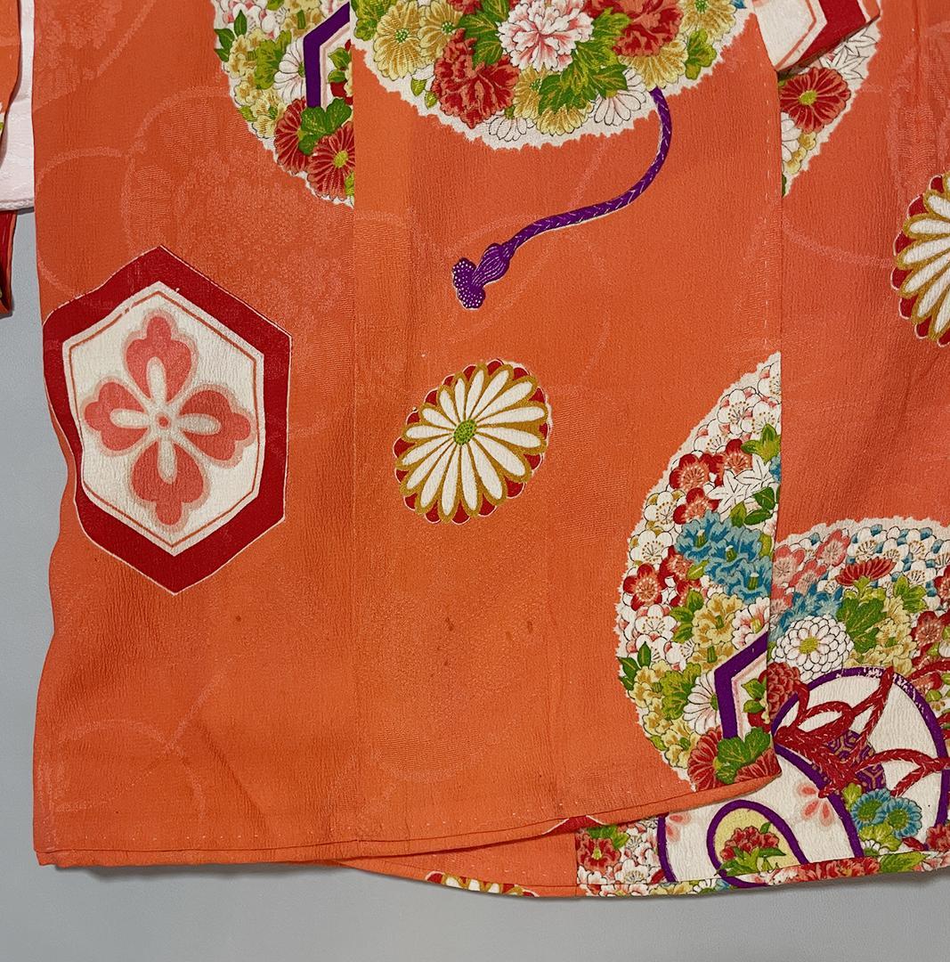 七五三 3歳 女の子 子供 アンティーク 着物 正絹 被布 セット