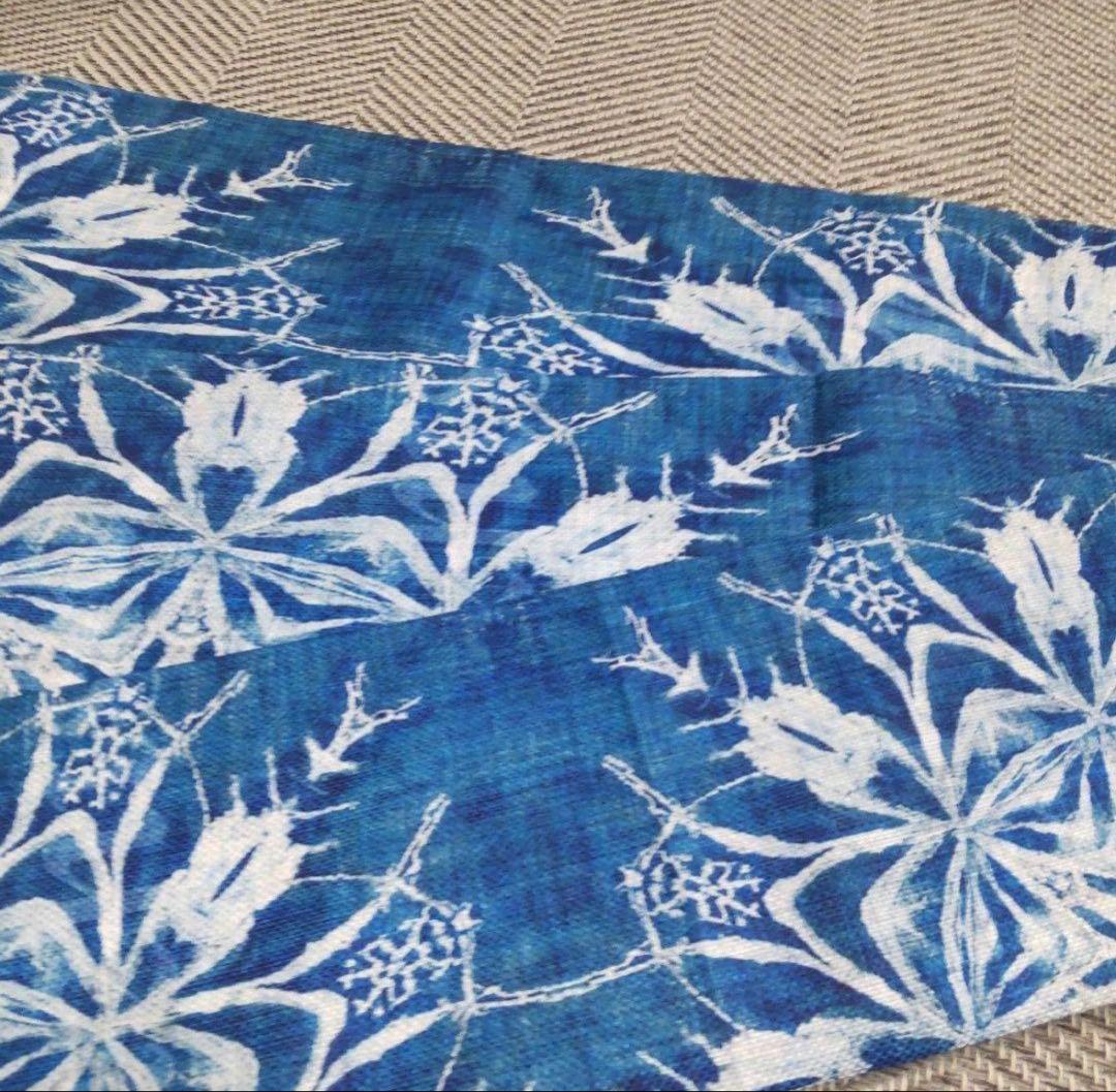 半幅帯　ブルーホワイト