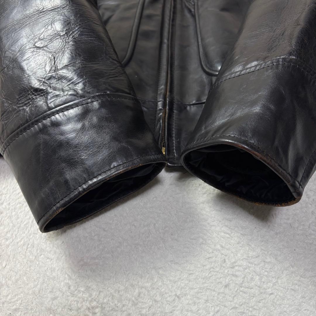 馬革 SIZE42 AERO LEATHER Co ライダースジャケット 茶芯