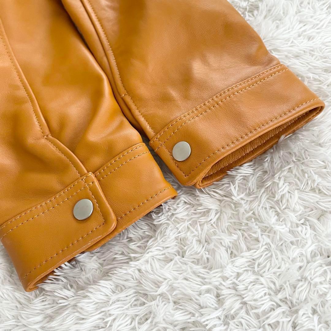 美品 ラトルトラップ メンズビギ レザージャケット キャメル系 XLサイズ
