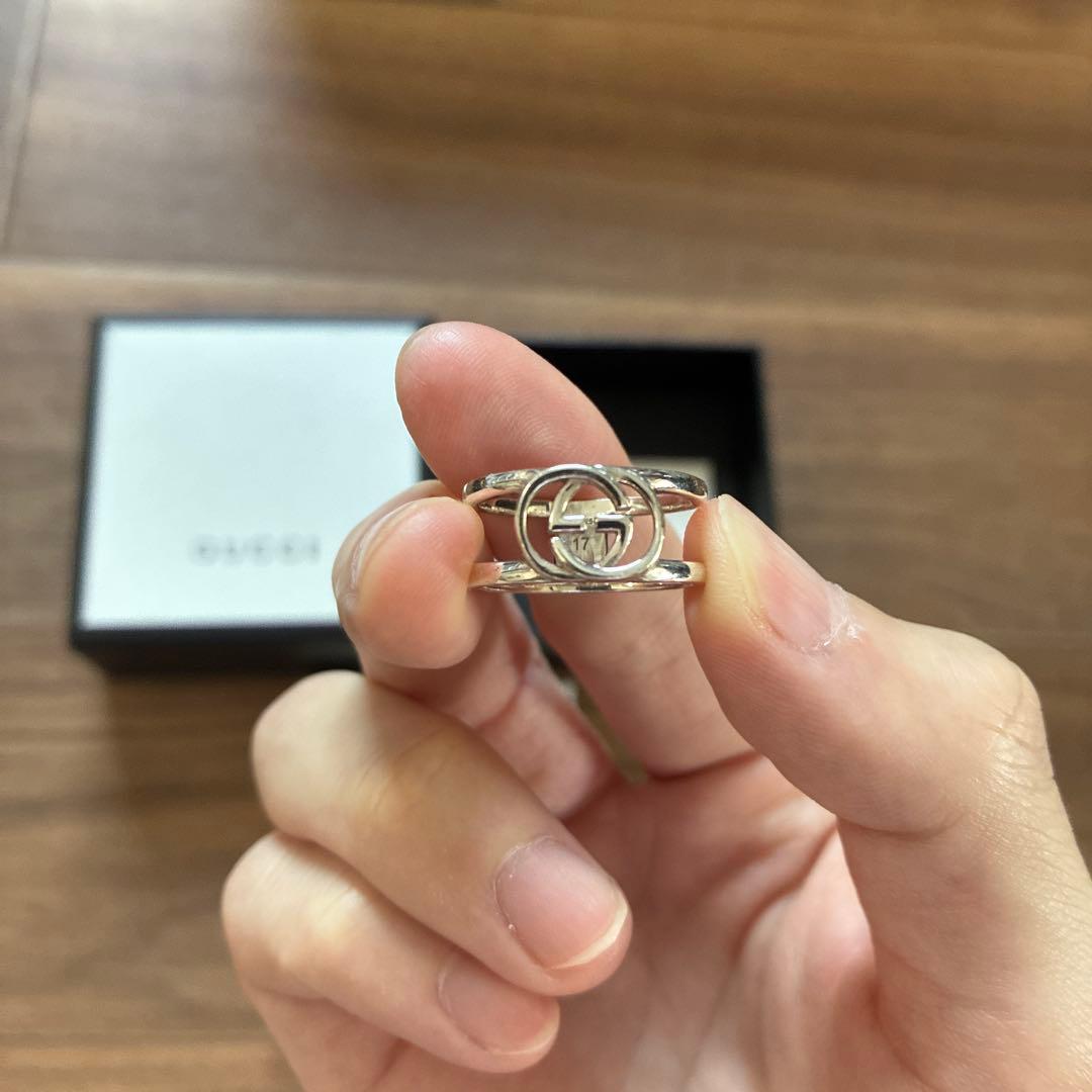 ゲ*り様 GUCCI ダブルGロゴ シルバーリング　シルバー925 サイズ17