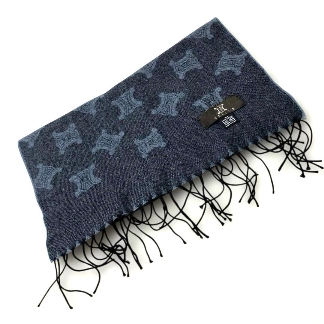 CELINE セリーヌ ウール　マフラー　イタリア製 マカダム　ヴィンテージ