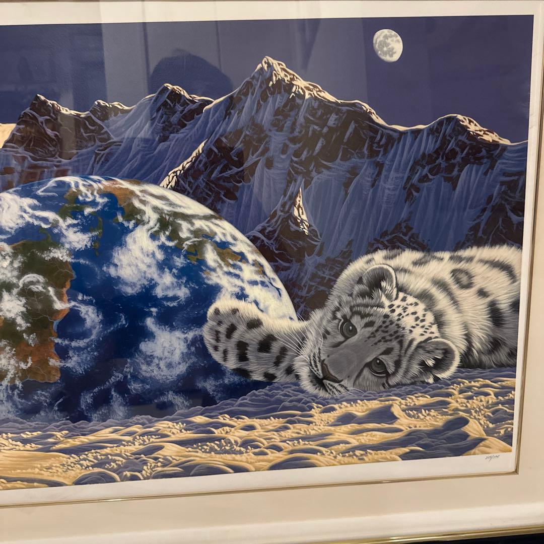 シム・シメール　絵画　『ライジングムーンセッティングサン』　シルクスクリーン