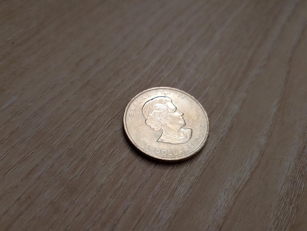 2008年 1枚 カナダ「メイプルリーフ」純銀 1オンス 銀貨