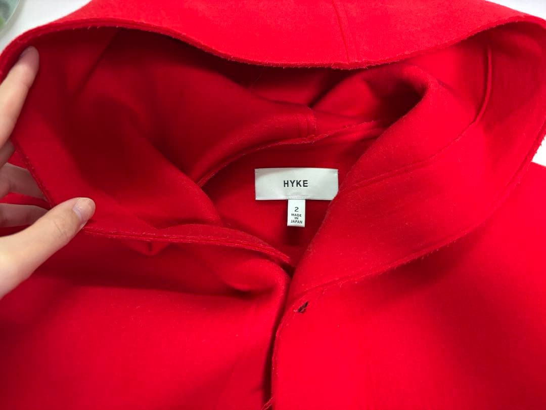 【HYKE ハイク】MELTON HOODED WORK COAT サイズ2