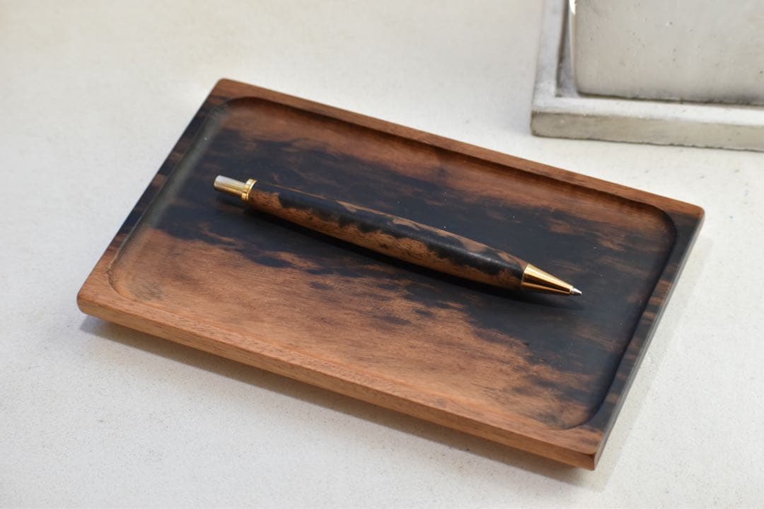 No.322黒柿小豆杢のトレー