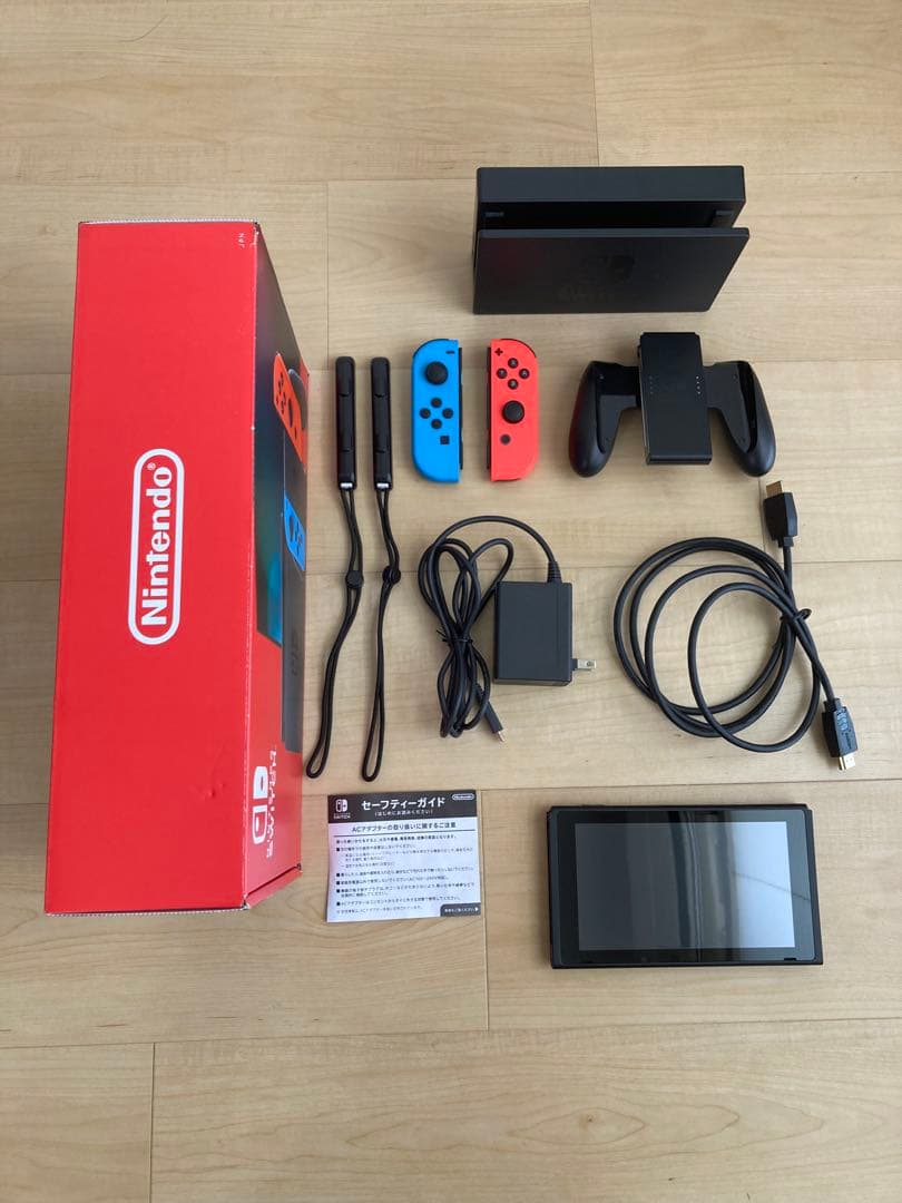 【液晶極美品】Nintendo Switch 本体 赤/青 Joy-Con付き