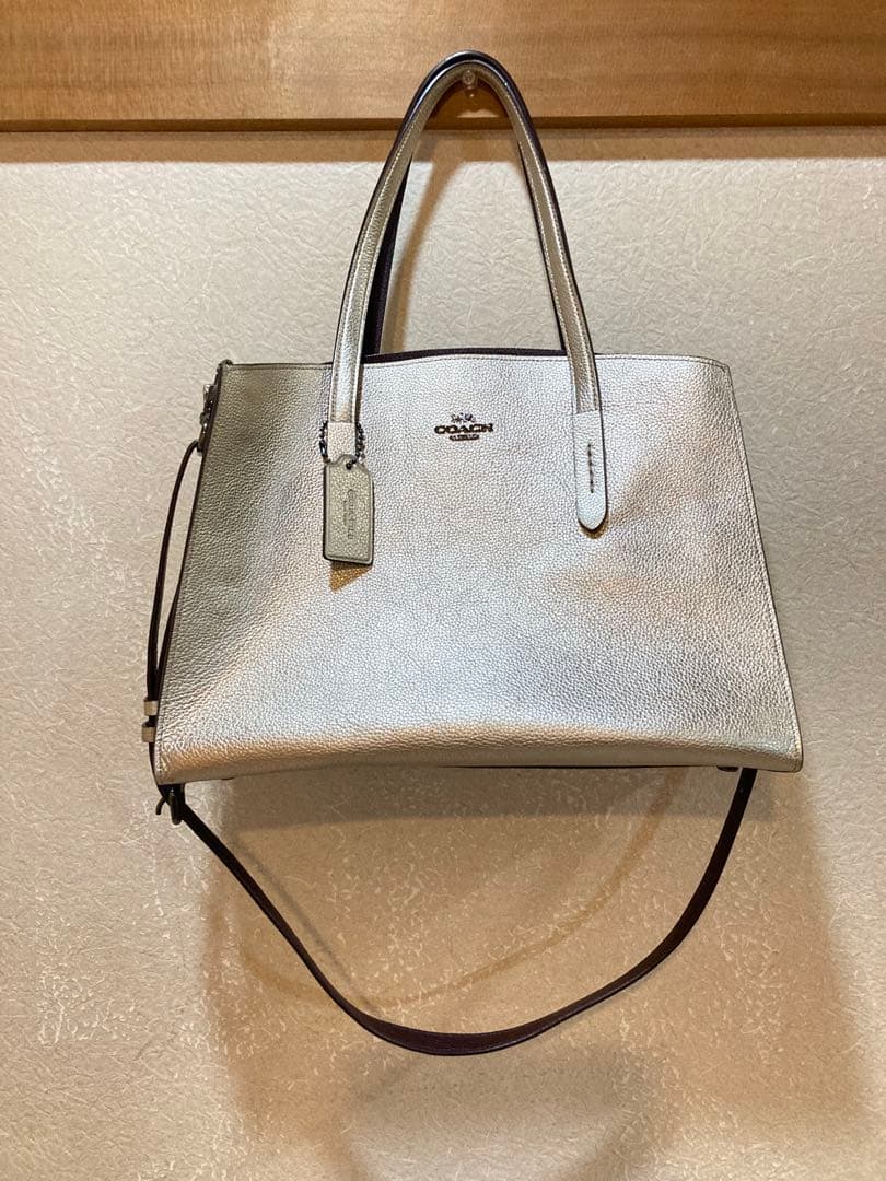 coach コーチ　2wayショルダーバッグ　レザー　ハンドバッグ　ゴールド