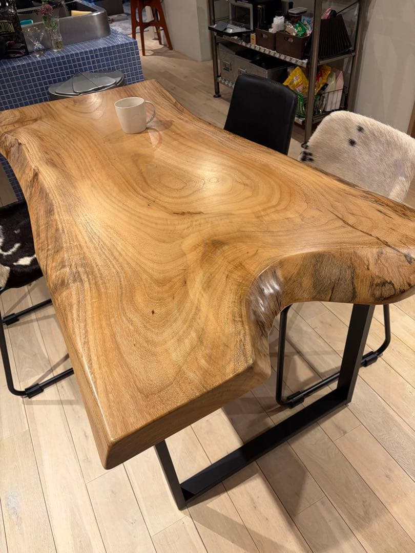 一枚板　無垢オーク　ダイニングテーブル