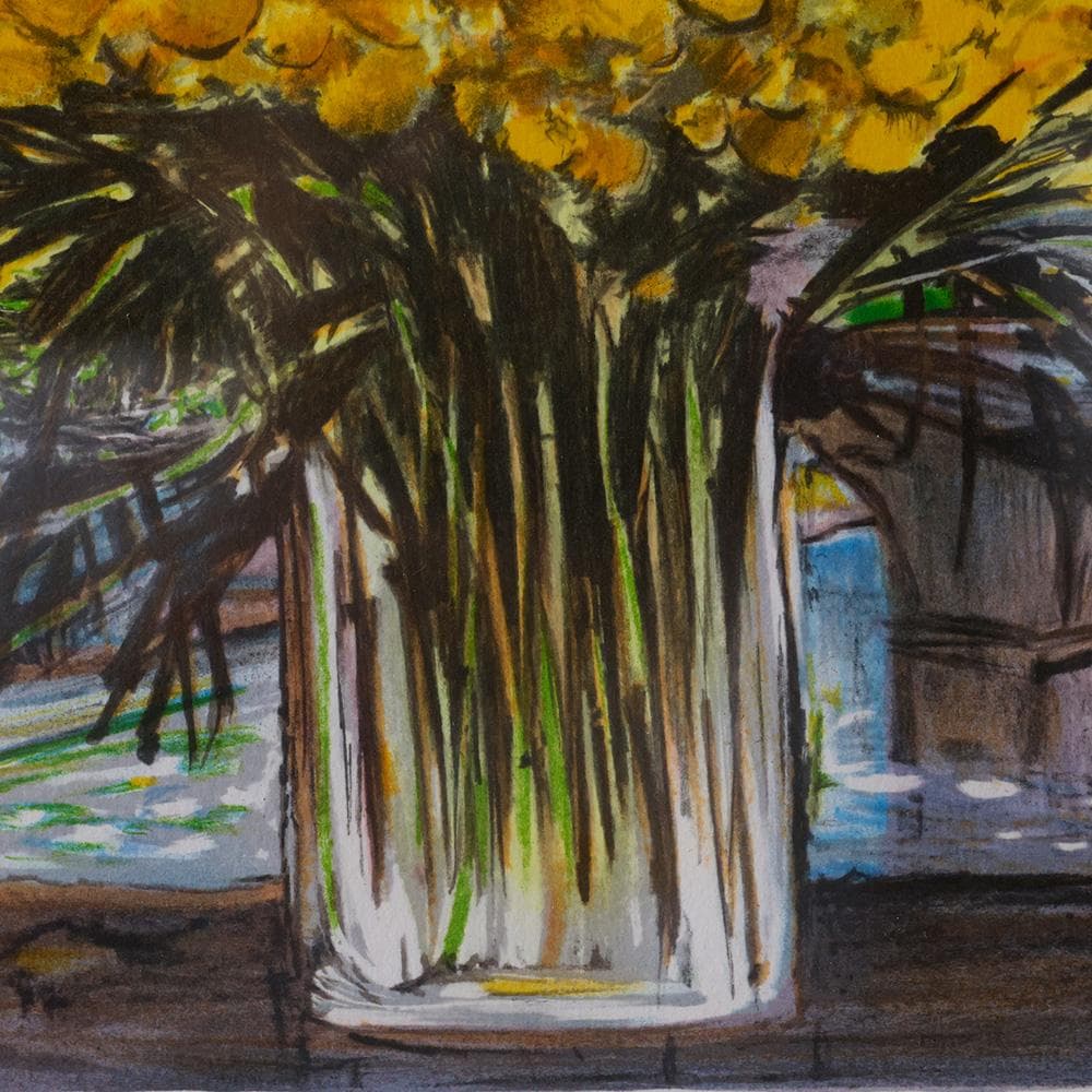 絵画 版画 ミッシェル・アンリ『黄色い花束』 リトグラフ 7/300 巨匠 パリ