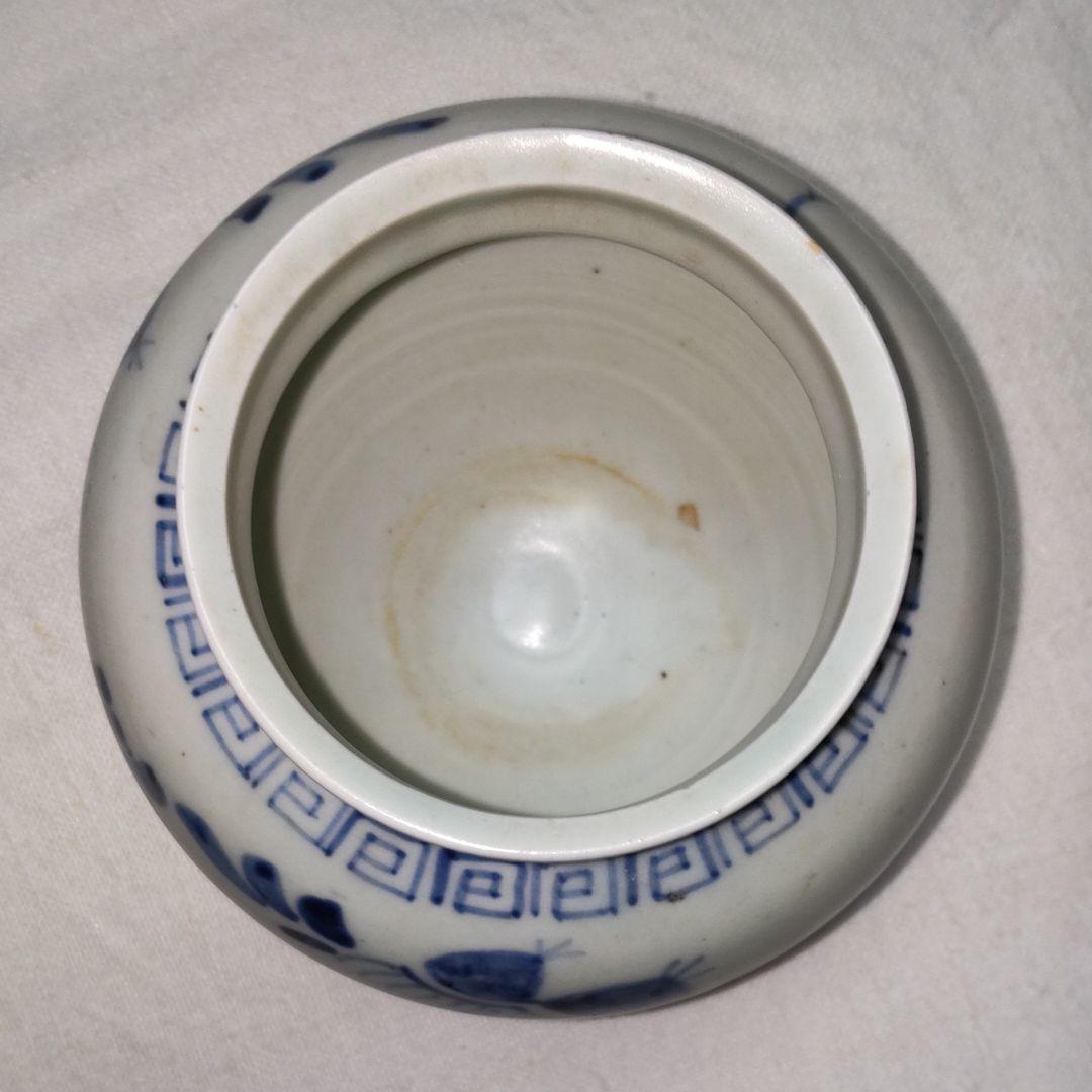 広州官窯李朝染付栗文小丸壺