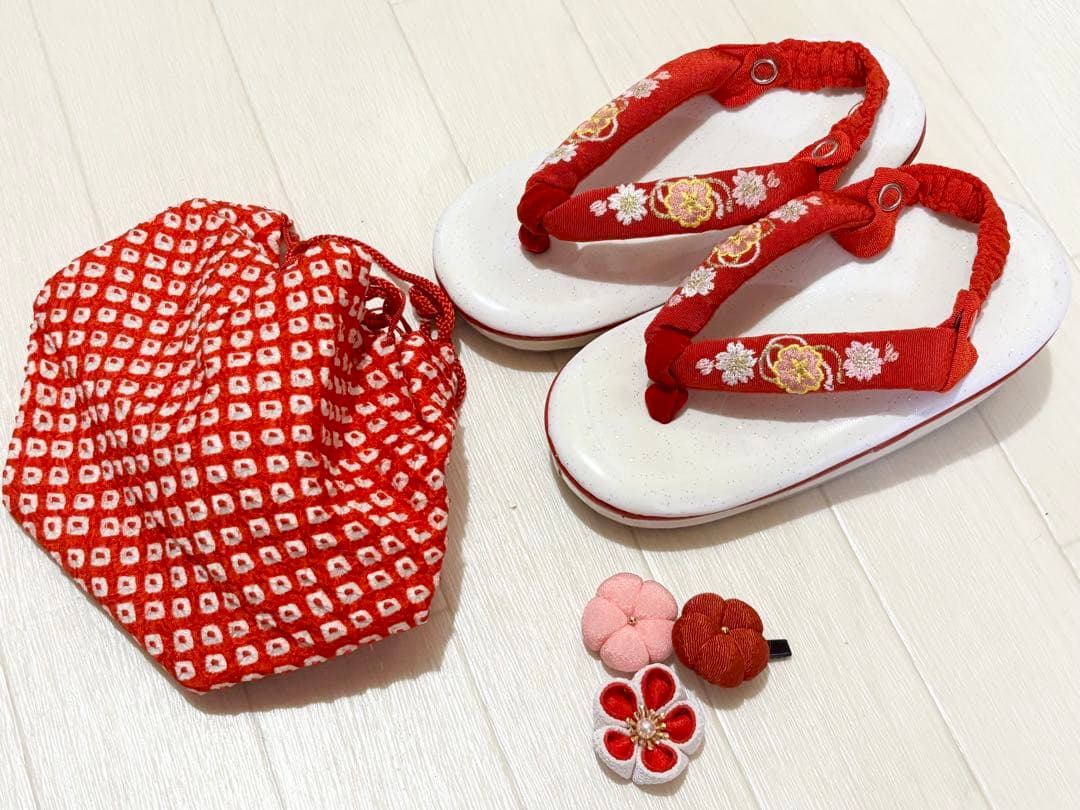 鶴　総絞り　正絹　七五三　３歳　被布　フルセット　一つ身