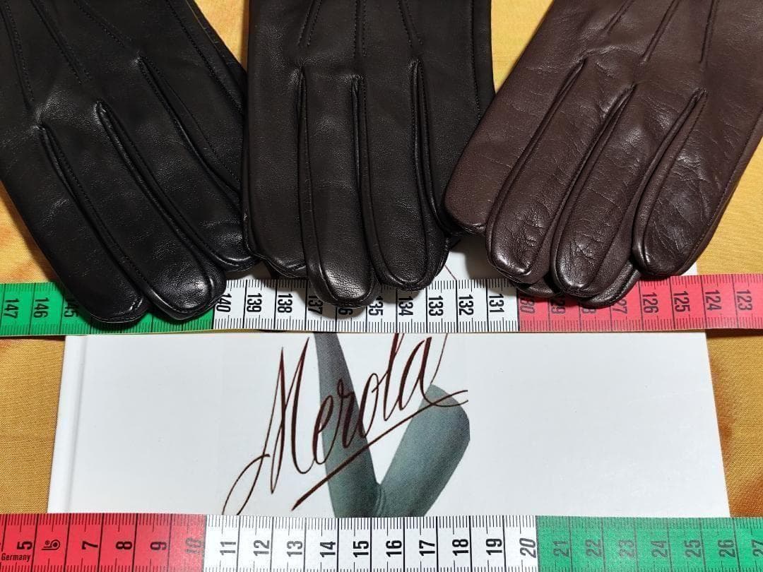 メローラ ナッパミンク色茶色 シルクライニング グローブ 革手袋 MEROLA