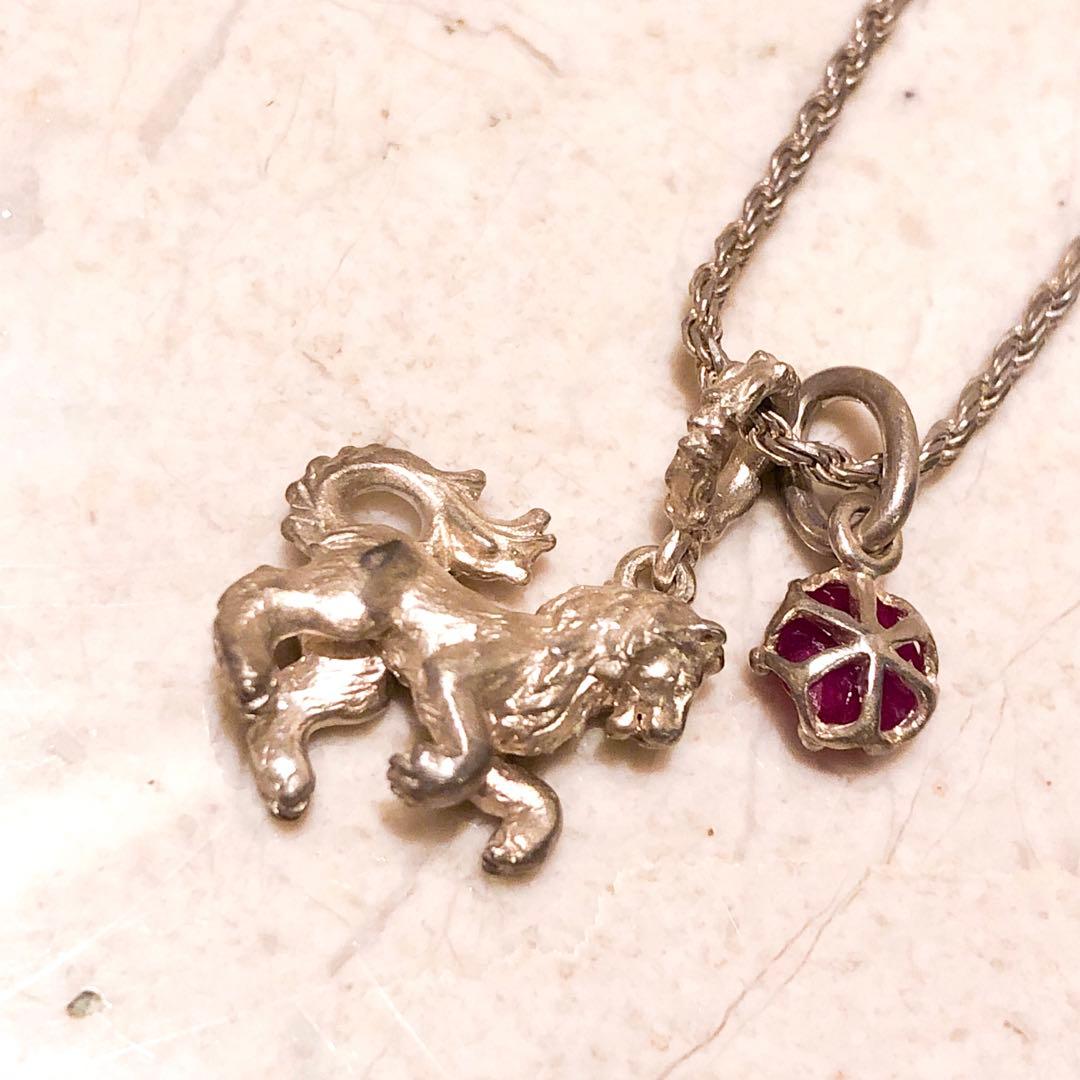 ジィオデシック　ルビー　￼ライオンネックレス￼