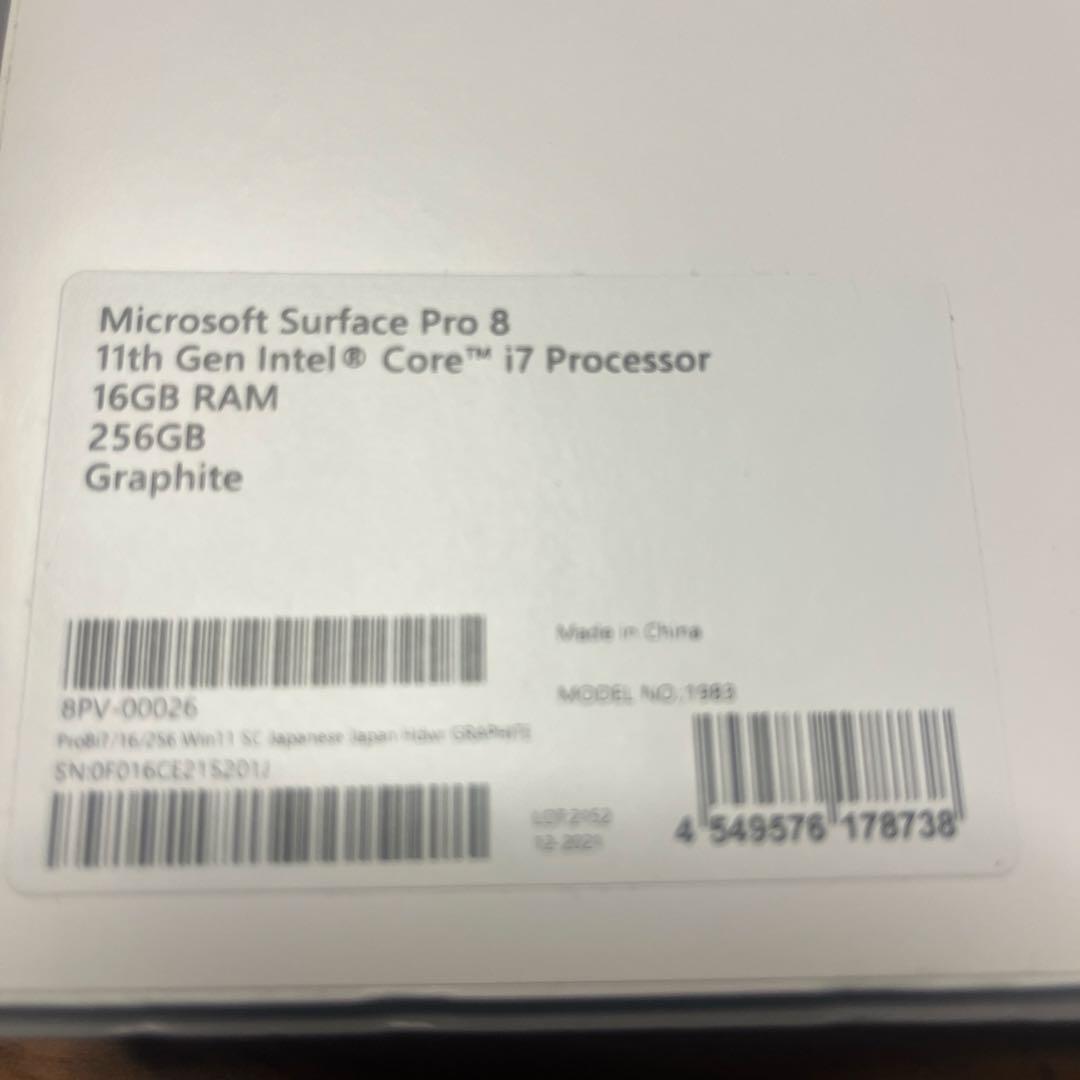 Windowsタブレット本体 Surface Pro8 16G/256G Office