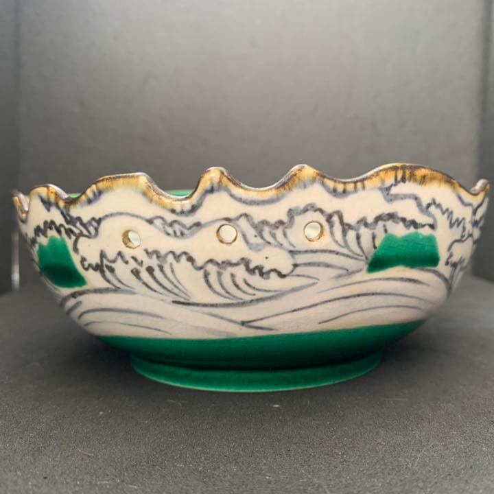 京焼（清水焼）高橋 道八　向付6客　絵付　波ノ絵