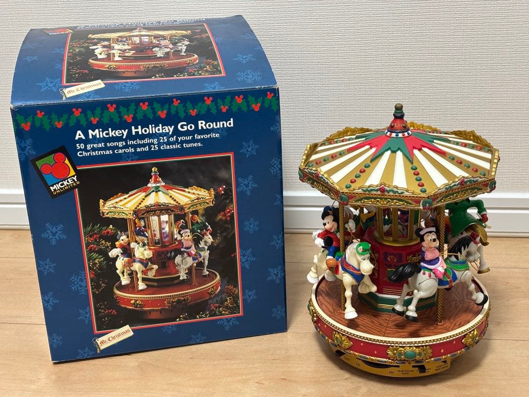 レア　ミッキーホリデイゴーランド　ディズニー　クリスマス　美品　オルゴール50曲
