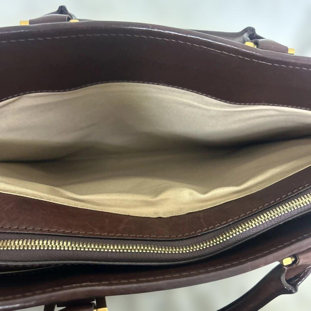 【美品】大峡製鞄　ビジネスバッグ　ブリーフケース　A4収納可能　ブラウン