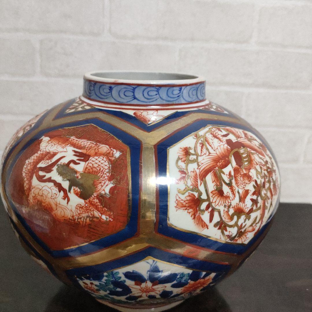 金彩 龍 鳳凰 沈香壺 飾壺 高さ46.5cm 古美術 骨董品