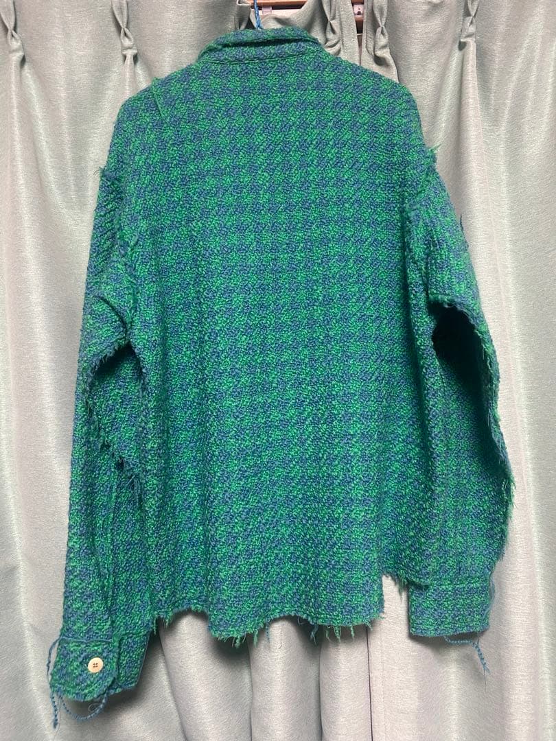 きーFAF フリンジ加工 チェックジャケット