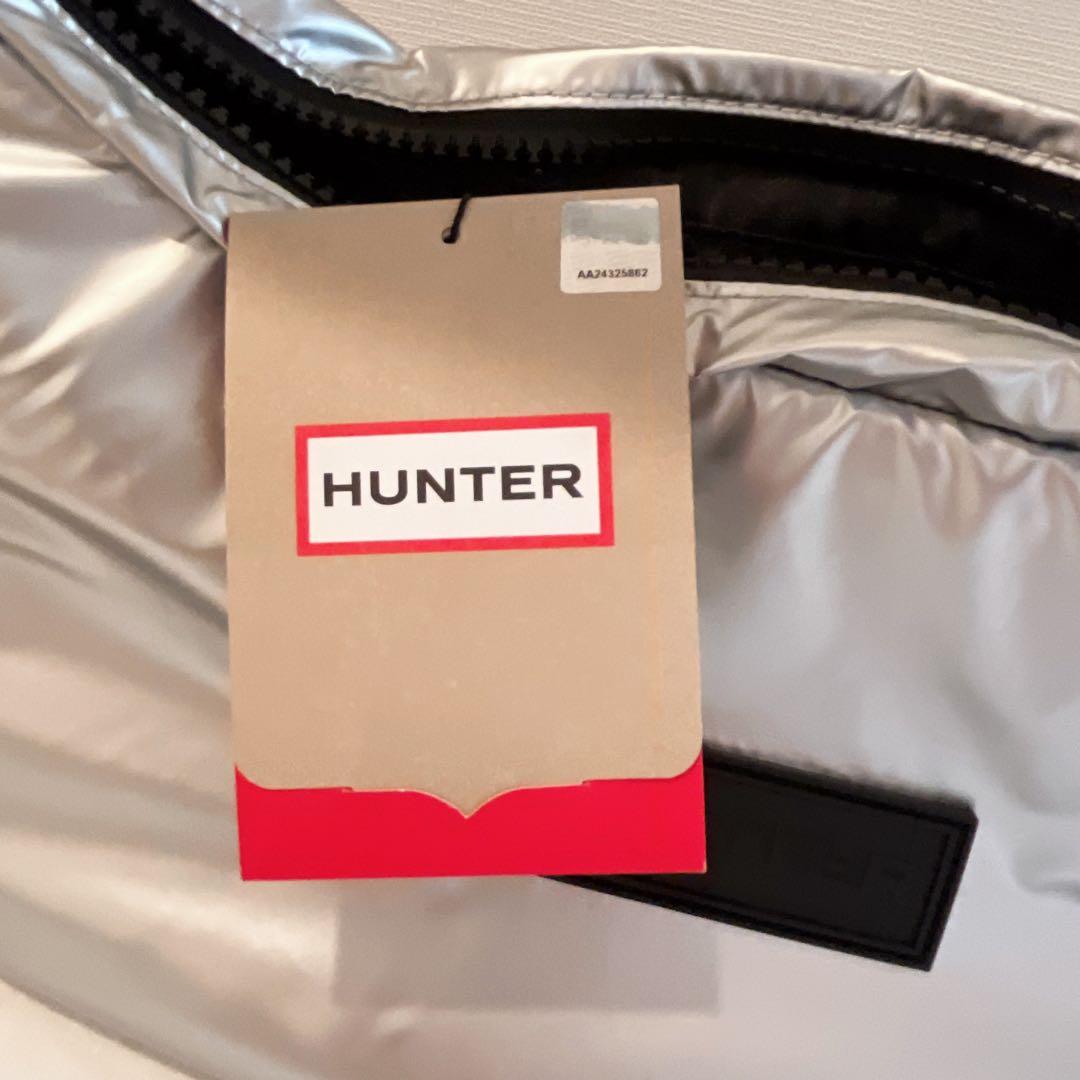 HUNTER シルバー ショルダーバッグ　ハーフムーン　ホーボー　シリング