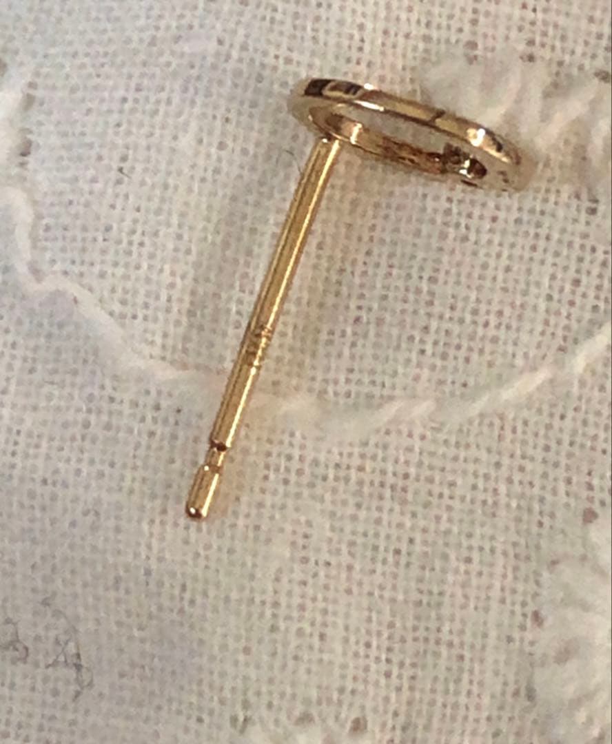 美品☆agete☆K10YG 天然ダイヤモンド サークル ピアス