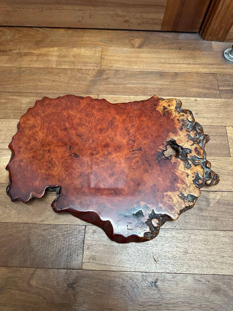 木製飾り台　カリン　美しい木目 無垢材　昭和