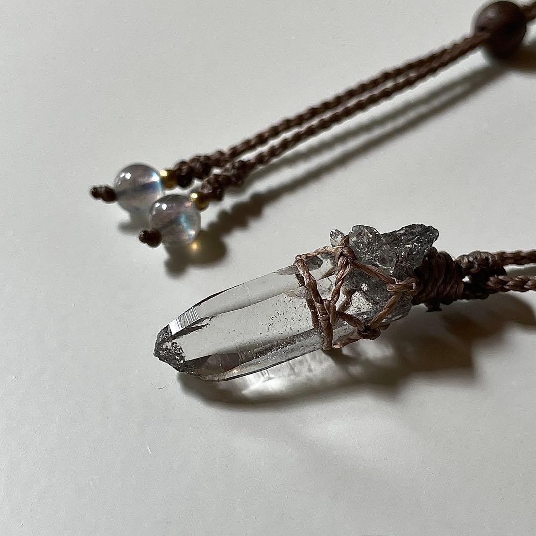 ヒマラヤ水晶 ガネッシュヒマール ＊ マクラメペンダント ネックレス 54