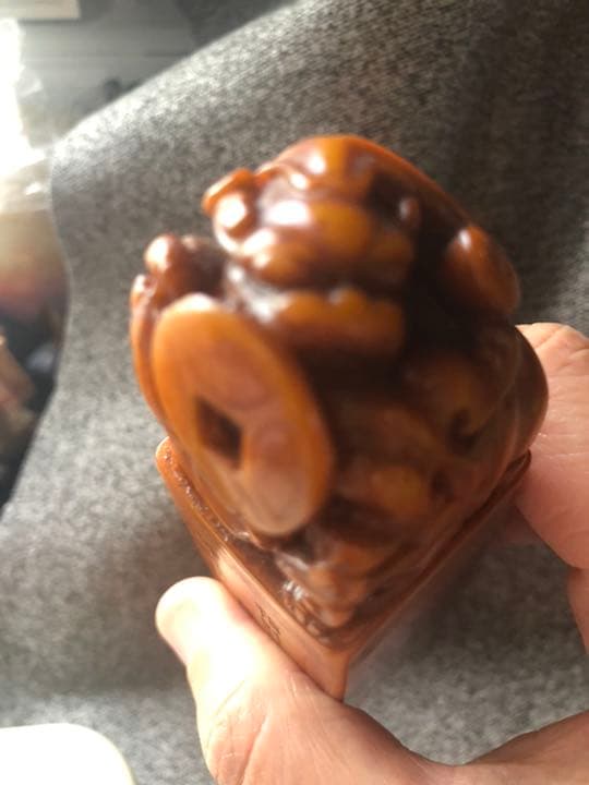 Aa-30大特価❤️咬錢貔貅寿山石印材